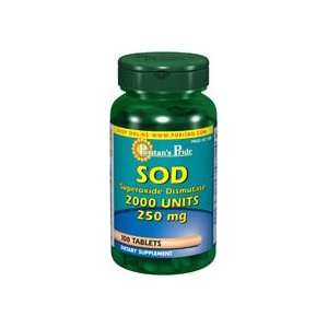  Natural SOD (Superoxide Dismutase) 250 mg 100 Caplets 