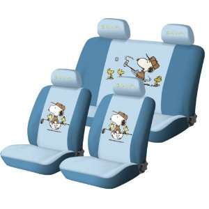 Snoopy universal car seat cover   10pcs full set blue   FREE gift 