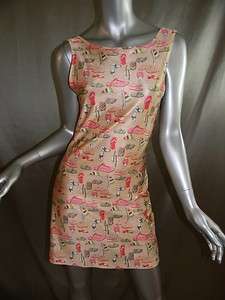 Nicole Miller Peach Summertime Tank Knit Sun Dress Sz S  