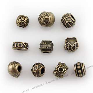 30pcs New Mixed Antique Bronze Charms Bead Fit Bangles 151025  
