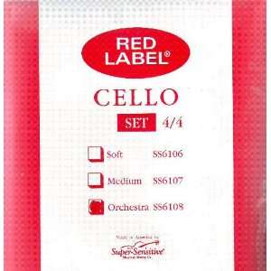 Super Sensitive Cello Set Red Label 4/4 Size Medium, SS610 4/4M