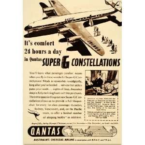  1956 Ad Qantas Super G Constellation Airplane Australia 