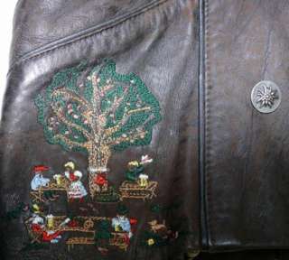 BROWN German Bavarian Party Dress LEATHER JACKET 36 8 S  
