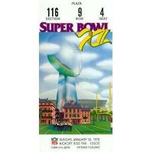  Super Bowl XII Ticket January 15, 1978