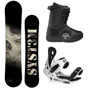  System DOA 2012 Mens Snowboard Package with Flow Vega 