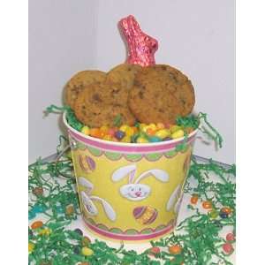 Scotts Cakes 2 lb. Brownie Chunk Cookies in a Yellow Bunny Pail with 