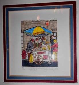 Art John Suchy Mustard & Oinions Please Hotdog Cart NYC Miniature 