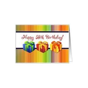  Happy 58th Birthday   Colorful Gifts Card Toys & Games