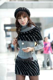 New Womens Striped Knitted Long Tops T shirt Supper Mini Dress With 