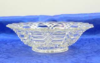 US Glass Early American Pattern Jacobs Ladder 7.75 Bowl EAPG Diamond 