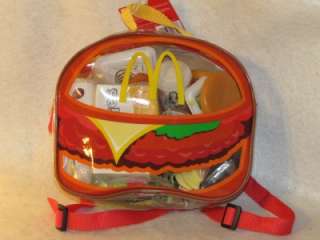 New 38 Pc McDonalds Happy Meal Play Food Set w/ Carrying Backpack 