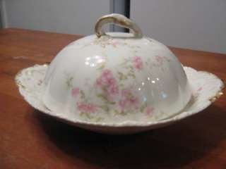   HAVILAND LIMOGES PINK FLORAL SPRAY DOME TOP BUTTER DISH INSERT  