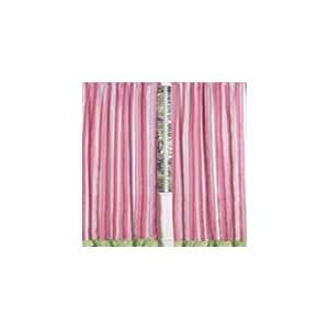  Olivia Pink and Green Stripe Window Treatment Panels   Set 