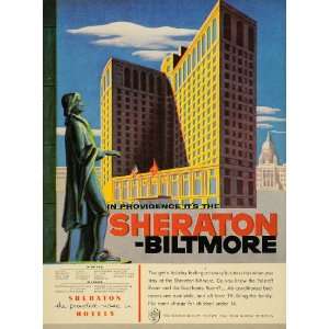  1954 Ad Providence Sheraton Famous Hotel Chain Travel 