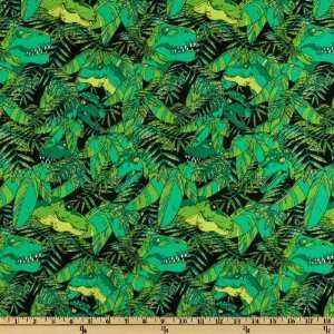  43 Wide Timeless Treasures Dino Green Fabric By The Yard 