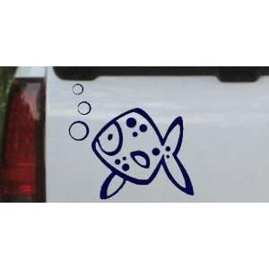 Cute Fish Animals Car Window Wall Laptop Decal Sticker    Navy 20in X 