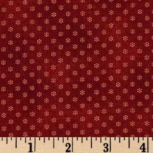 43 Wide Pennock Album Ditzy Stippled Flower Red Fabric 