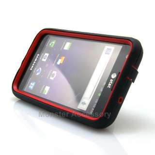 Black Red Double Layer Hard Case Gel Cover for Samsung Galaxy S 2 