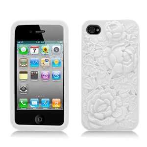  White Rose Flower Soft Silicone Laser Cut Skin for Apple 