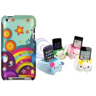 Rainbow Star Hard Case Skin Cover+Phone Holder Stand for Apple iPod 