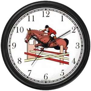  Steeplechase Horse and Rider Taking Jump Horse Wall Clock 