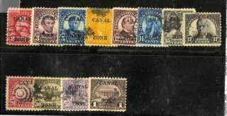 Canal Zone Stamps # 84 95 VF Used  