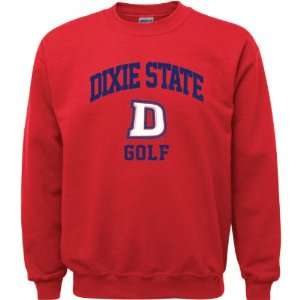  Dixie State Red Storm Red Youth Golf Arch Crewneck 