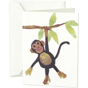  cranes paper collage monkey note cards 