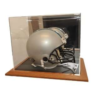 New England Patriots Natural Color Framed Base Helmet Display  