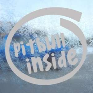  Pitbull Inside Gray Decal Car Truck Bumper Window Gray 