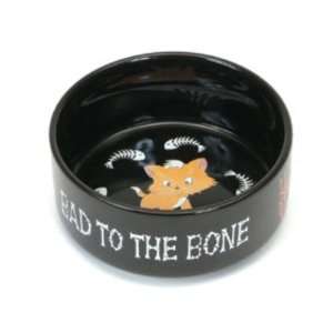    Davidson® Ceramic Bad to the Bone Cat Bowl. H8515