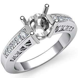 25Ct Round Diamond Engagement Ring Setting Platinum  