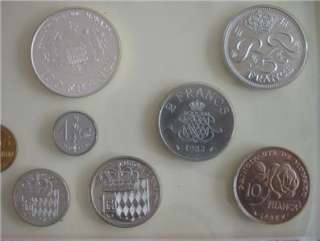 MONACO 11 Coins 1982 Mint Set KM SS6 Scarce  