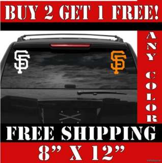 SF Giants Rear Back Window Decal Sticker Buy2Get1Free  