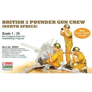  Vulcan 1/35 British 2 Pounder Gun Crew North Africa (3 