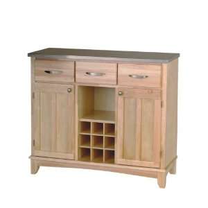 Mix & Match Large Buffet Server Natural Base with Stainless Steel Top 