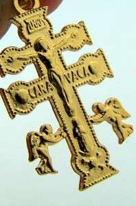 Gold Plate Pendant Cross Cruz De Caravaca Crucifix  