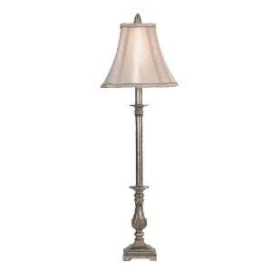  Vintage Verendah 34.5H Taupe Silver Buffet Lamp   CFB0542 