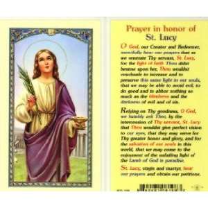  St. Lucy Prayer Holy Card (800 198)   10 pack