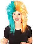 Sports Fanatic Wig in Teal and Orange   Sports Costume