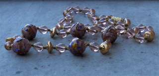Vintage Murano Glass Beads Necklace, WEDDING CAKE  