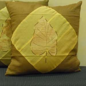   Appliqued Harita Cotton Sateen 18 inch Square Pillow Cover (India