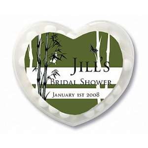 Wedding Favors Green Bamboo Design Asian Theme Personalized Heart 