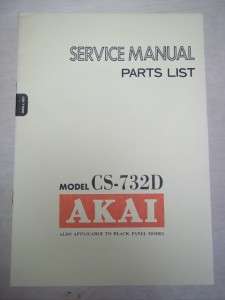   Akai Service/Repair Manual~CS 732D Cassette Tape Deck~Original  