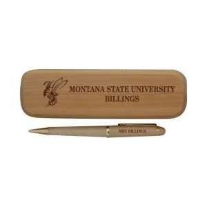  Montana State Billings Wood Pen Set Maple Sports 