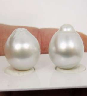 TWO LARGE WHITE AUSTRALIAN SOUTH SEA PEARLS   11.8 mm  