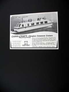 Carri Craft Catamaran Cruiser boat 1970 print Ad  