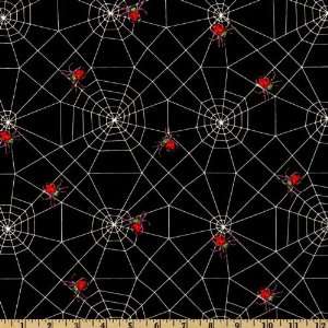  44 Wide The Very Series Busy Spider Black Fabric By The 
