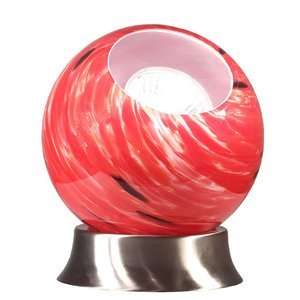  Medici Lava Red Sphere Light in Brushed Steel Finish