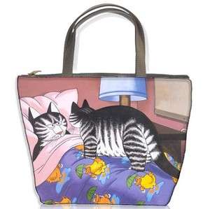 New Kliban Cats Funny Bucket Bag Handbags Gift Rare  